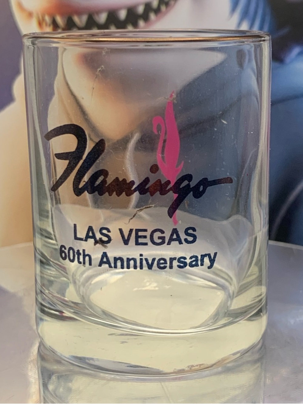 Vintage Flamingo Las Vegas 60th Anniversary Shot Glass Shotglass Casino History